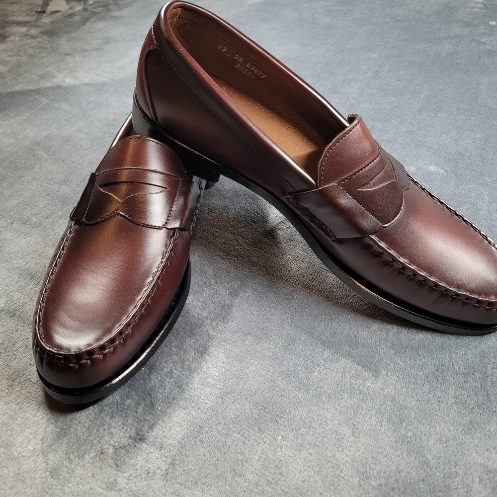 Allen Edmonds Walden Penny Loafers Mens 13 Narrow Burgundy Leather Dress Shoes